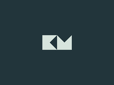 KM brand branding geometric identity k logo m mark minimal symbol