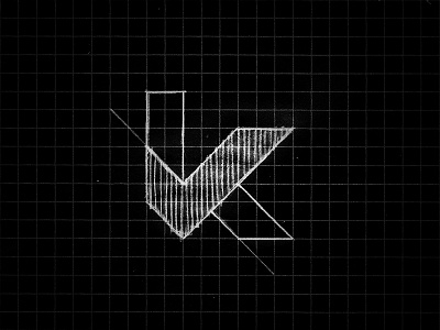 K Mark Sketch bold brand branding check courier delivery design express geometric grid gridding identity logo mark minimal service shipping sketch symbol