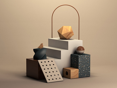 Abstract Shapes 3d illustration 3dillustration abstract architecture art direction c4d cinema4d creative direction interior design set design still life