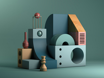 Abstract Shapes 3d art 3d illustration 3dillustration abstract architecture art direction c4d cinema4d cinema4dart creative direction interior design set design still life