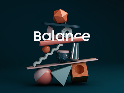 Balance 3d illustration abstract architecture art direction balance c4d cinema 4d geometric minimal set design shapes still life