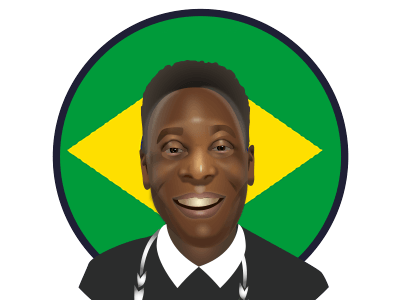 Pele demirtshyan emoji football illustrator pele soccer sticker adobe zack