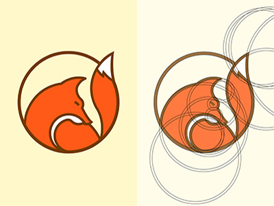 Fox animal art bogota branding circles construction design fox gallery geometric logo rene