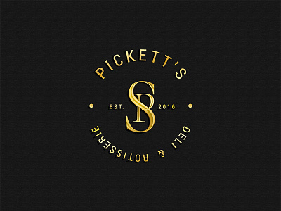 Pickett's black branding deli design gold logo melbourne pickett rotisserie scott