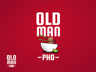 Old Man Pho asian branding design food hospitality logo melbourne pho red soup vietnam