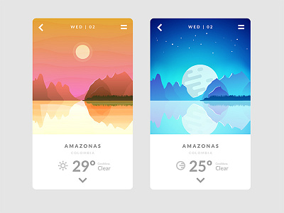 UI Weather App amazonas android app colombia concept design ios moon sun ui ux
