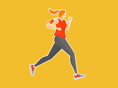 Runner app boston fit headphones marathon mobile runner sport women yellow