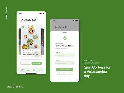 Sign Up Form app dailyui design graphic design signupform ui uiux ux volunteerform