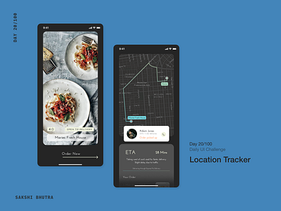 Location Tracker 020 app dailyui dailyui020 design fooddelivery locationtracker ui ux