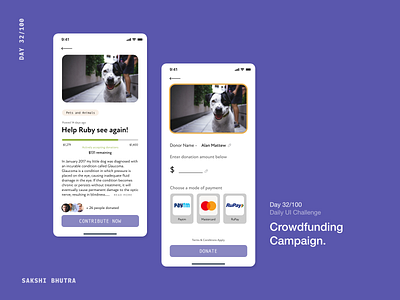 Crowdfunding 032 app crowdfunding dailyui daiyui032 design dogcrowdfunding fundingapp ui ux