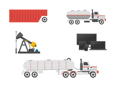 Oilfield Illustrations frac tank graphics illustrations oil oil field pumpjack trucks