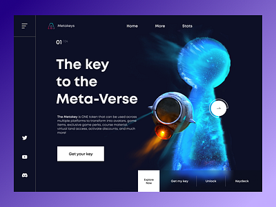 Product Design: Home Page MetaKey branding clean dark ui design ecommerce graphic design home home page illustration landing landing page minimal nft online store project project design store ui ux vector