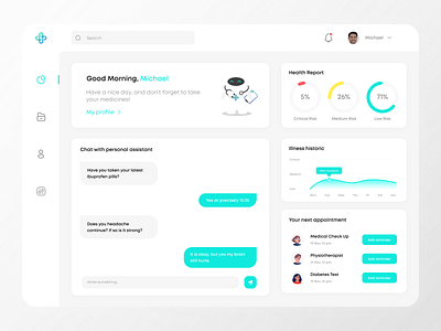 Medical Management Dashboard Design Client White UI