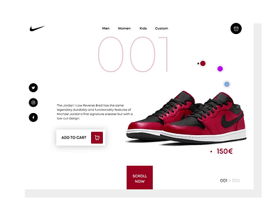 Nike Animated Shoe Online Store animated animation app brand branding chaussures clean design graphic design jordan minimal new nike online store shoe store ui ux web app white ui