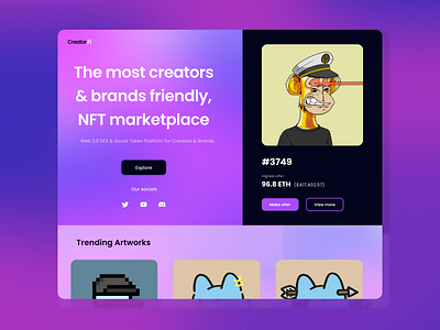 CreatorFi - NFT Marketplace Website