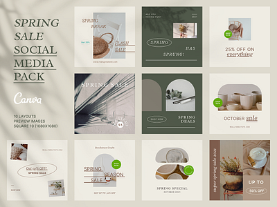 SPRING SALE FOR SOCIAL MEDIA PACK - CANVA TEMPLATE