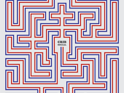 Crib Social 2 cribbage geometry labyrinth mosaic poster