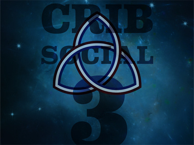 Crib Social 3 blue celtic cribbage geometry knot poster space three