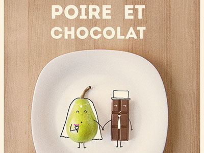 Coppie di Piatto (pairs of dish) chocolate dish food france pairs pear photo poster
