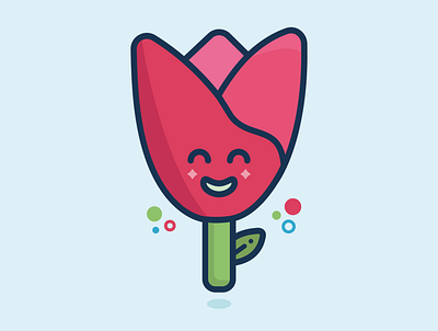 Tulip illustration design flat illustration vector
