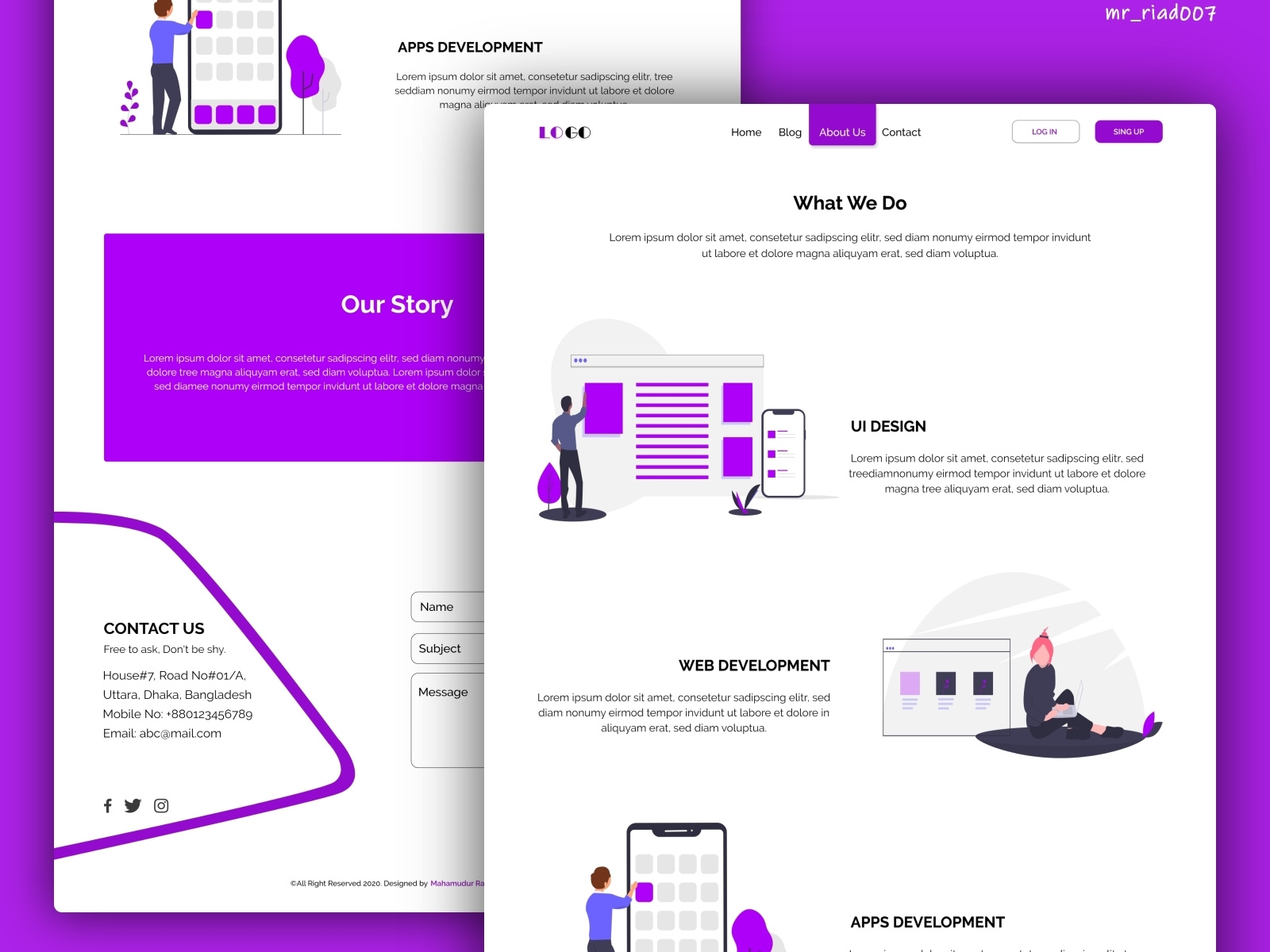 Web Design- About page UI by Md. Mahamudur Rahman on Dribbble