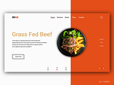 Landing page Design For Food Website.