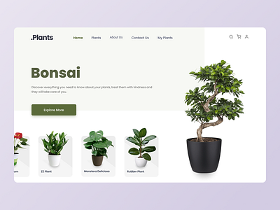 .Plants — Plants Shop Landing Page .plants branding concept design design minimal design nursery plant nursery plant website plants ui ui design web design website