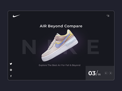 Nike Landing Page concept design branding concept design design footwear landing page nike nike shoes shoes sneakers ui ui design user interface web design website website design