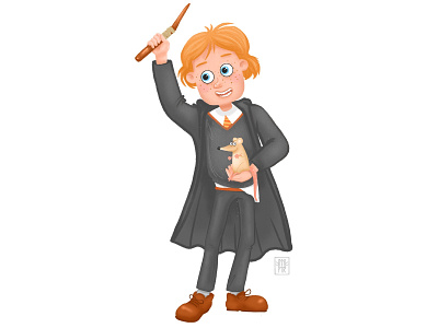 Ron Weasley branding charactersdesign childrensbookillustrations childrensbookillustrator design graphic design harry potter illustration illustrator ron weasley