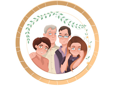 Family avatar charactersdesign cute design face family graphic design illustration illustrator logo peace people portrate procreate ui