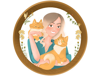 Environmentalist Girl art branding cat cats charactersdesign cute design ecology environment face graphic design illustration illustrator logo people portrait ui woman