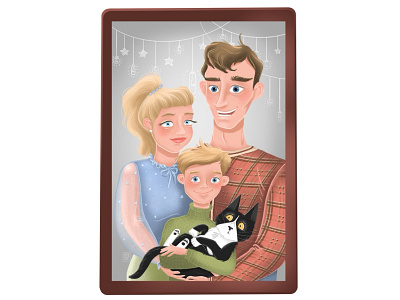 Portrait of a family art avatar beauty branding cat charactersdesign childrensbookillustrator cute design face family graphic design holiday illustration illustrator logo newyear people portrait ui