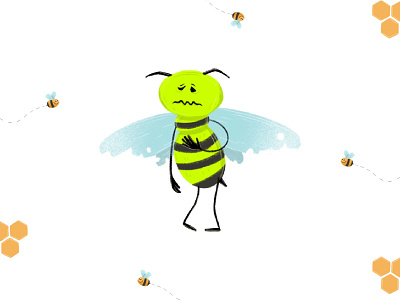How to save the bees? art bee branding charactersdesign childrensbookillustrator cute design ecology graphic design help illustration illustrator logo nature save ui