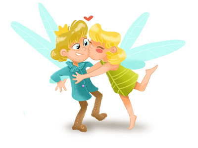 tinkerbell and terence kiss