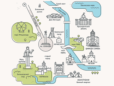 Map of Tbilisi icon icons map