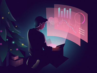 Christmas Illustration for tracker app app concept branding design illustration tracker vector