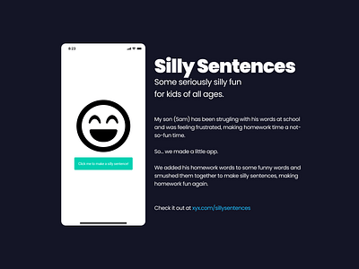 Silly Sentences application design mobile teaching