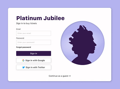 Daily UI #1 - Sign In dailyui illustration jubilee login platinumjubiliee registrationform signin signup ui uichallenge