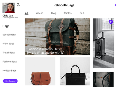 Bag Store Landing Page app design minimal ui ui design ux