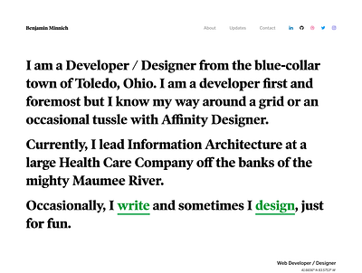 A Look At My Personal Site (2 of 7) blog clean grid personal typography web design website