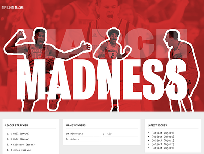 March Madness 2019 basketball web design website