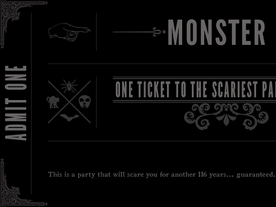 Monster Mash Ticket black and white decor fun halloween scary ticket