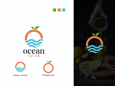 Ocean logo design-modern logo-flat logo-logo folio