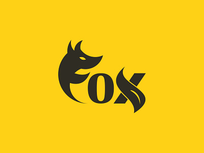 Fox typography-fox logo-modern logo-caligraphy