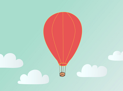 Hot Air Balloon - Illustrator graphic design