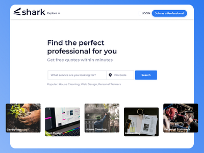 shark (UI/UX design) branding landing page ui uiux design