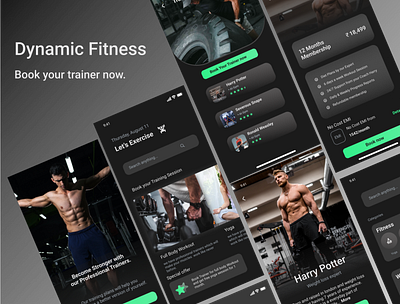 Dynamic Fitness app design branding figma mobile app mobile app deign prototyping ui uiux design ux