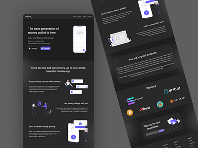 WebX branding crypto landing page logo market ui uidesign ux ux design wallet web design