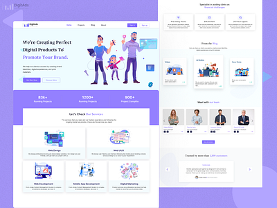 Digital Agency Landing Page agency agency inspiration branding clean ui creative dev digital digital agency digital marketing figma ui interface landing page minimal start up trending web ui ui design uiux user web design web ui