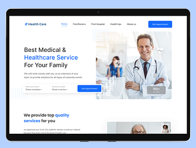 Health care Landing Page ; Web design creative doctor figma healthcare hospital interface landing page medical uiux user inteface website